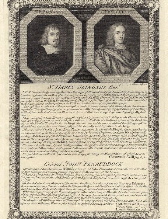 Sir Henry Slingsby, Bt and John Penruddock Portrait Print Sale 2025