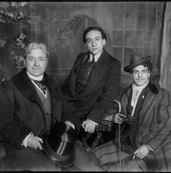 Three unknown Sicilian Players in 'Ordinary Life' Portrait Print 2025 New Cheap Pice