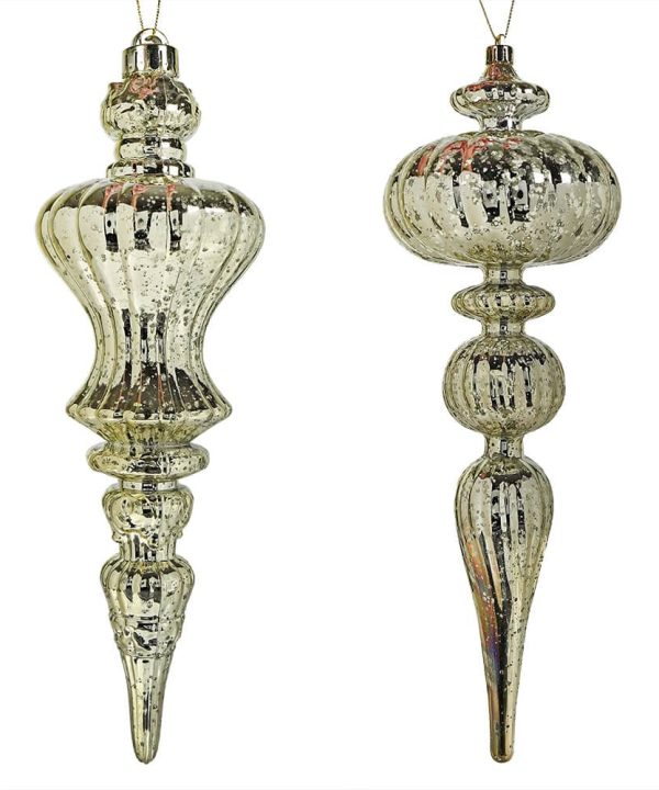 Distressed Gold Finial Ornaments Set/2 In China Online