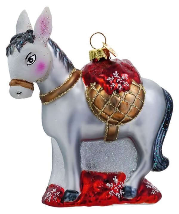 Donkey With Poinsettia Ornament Free Shipping Low Pice
