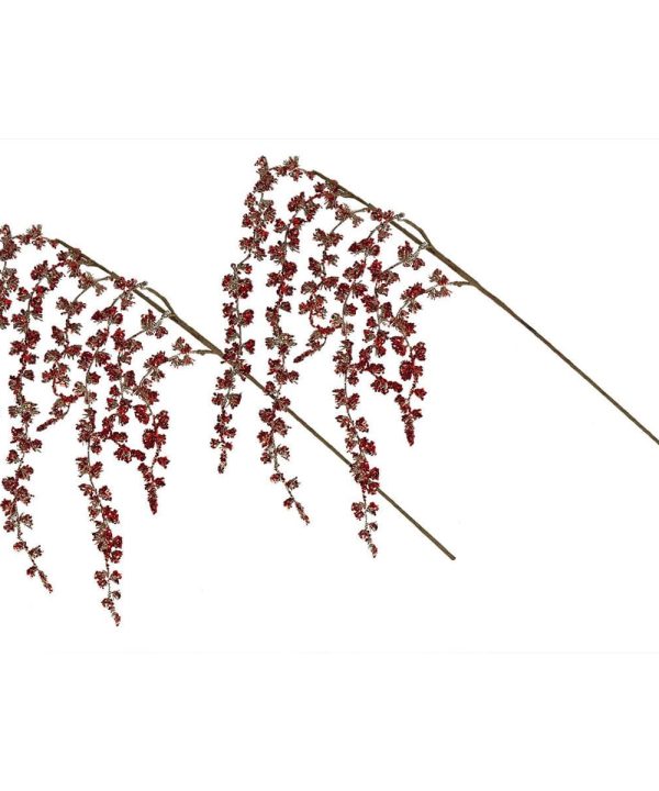 Draping Red Glitter Buds Stems Set/2 Visit New For Sale