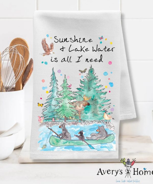 Sunshine & Lake Water Customizable Flour Sack Dish Towel Get To Buy Cheap Pice