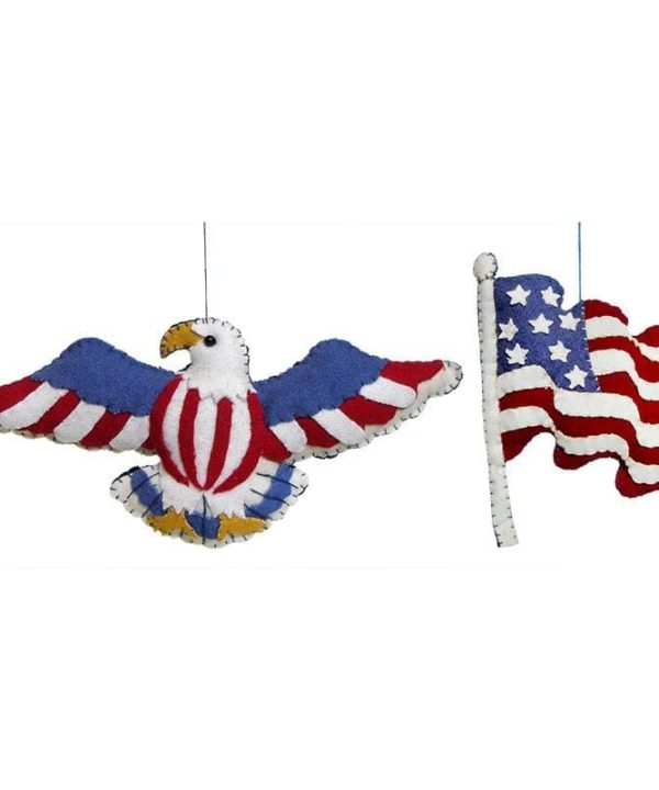 Eagle & Flag Ornaments Set/2 Outlet 2025 Newest