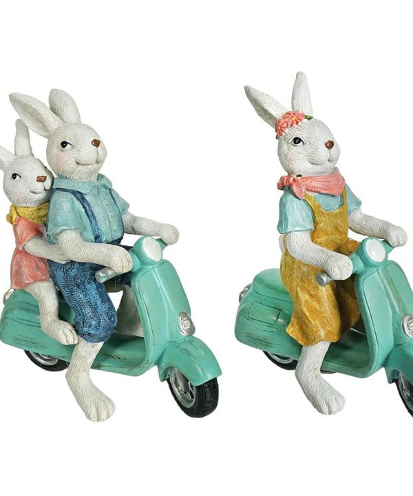 Easter Bike Bunny Figures Set/2 Buy Cheap Clearance