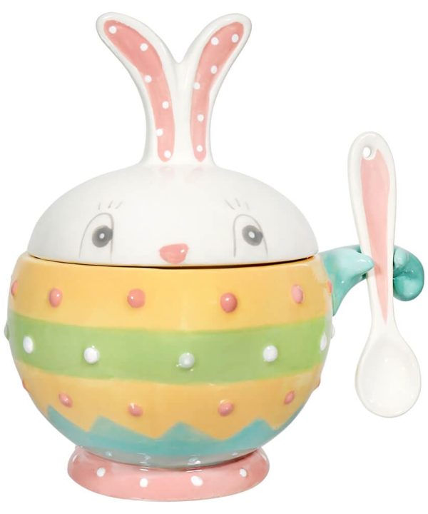 Easter Dottie Bowl with Spoon & Pink Base Top Quality Online