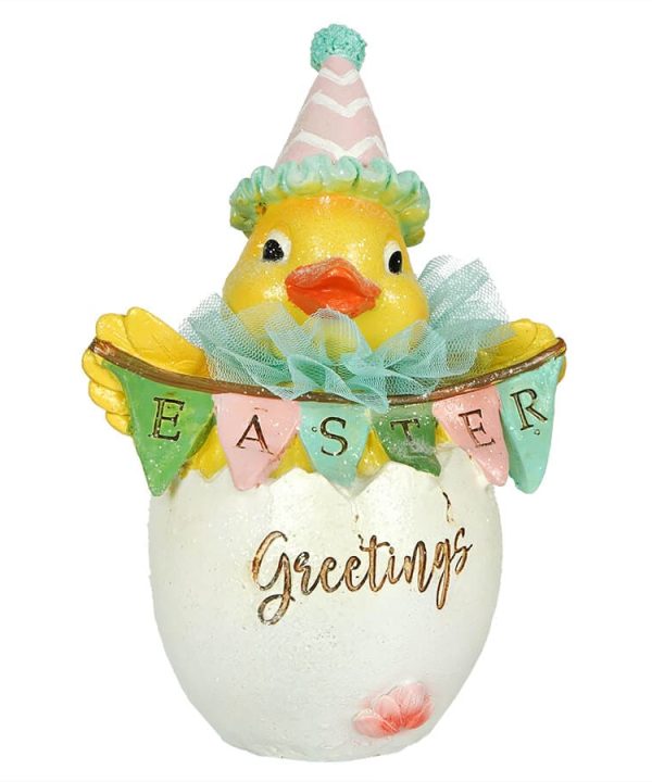 Easter Greetings Banner Chick Figure Outlet Discount Authentic