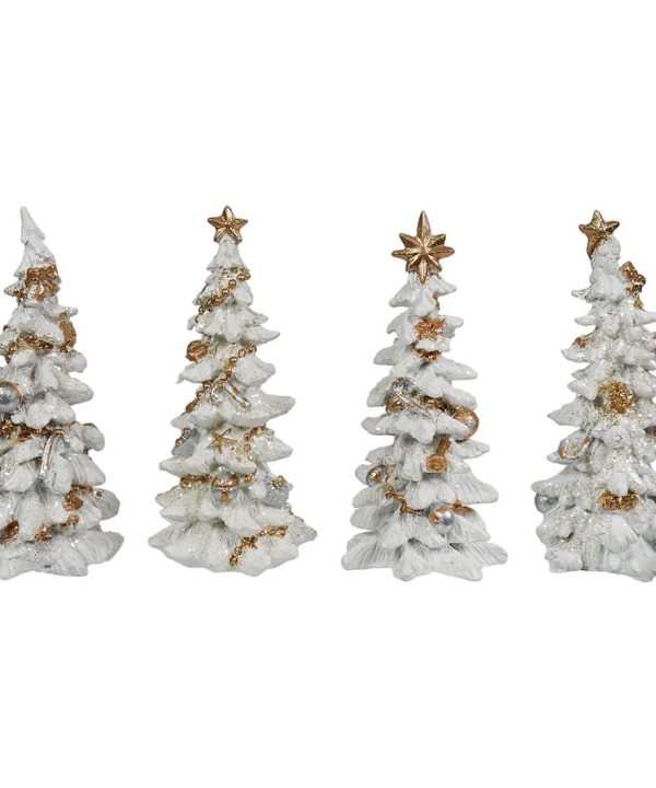 Elegant White Holiday Trees Set/4 With Paypal Sale Online