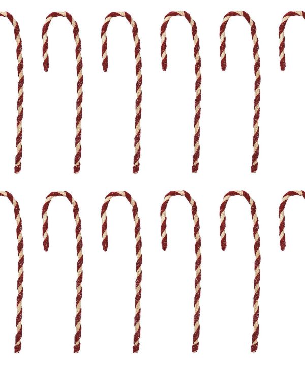 Fabric Candy Cane Ornaments Set/12 Discount Fast Delivery