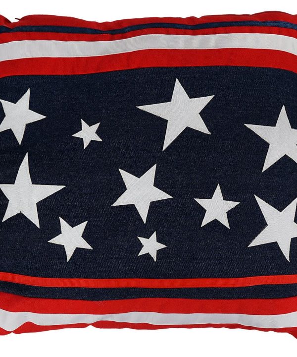 Fabric Stars & Stripes Americana Pillow Inexpensive For Sale