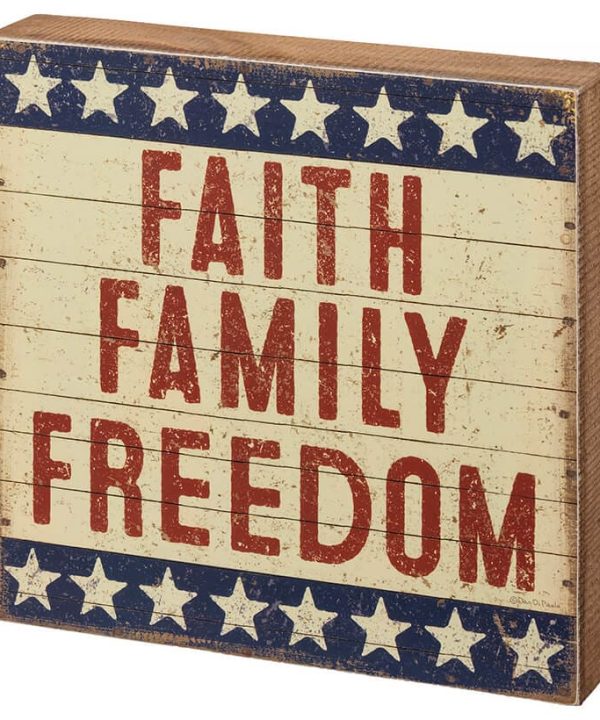 Faith, Family & Freedom Box Sign Clearance Online Online