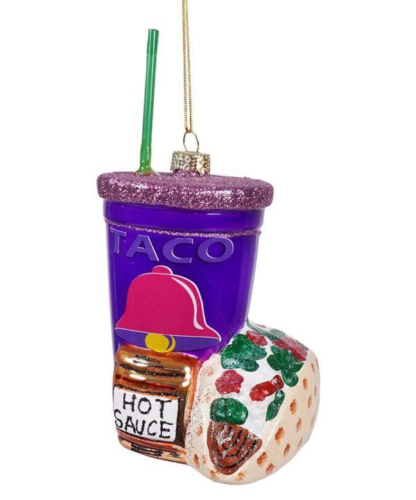 Fast Food Taco Glass Ornament How Much Online