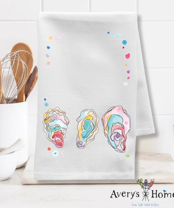 Oyster Shells Customizable Flour Sack Dish Towel High Quality For Sale