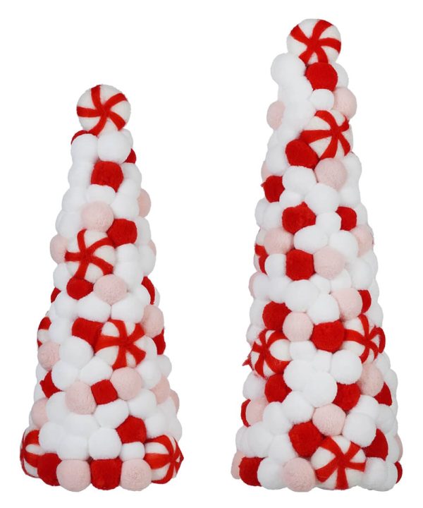 Felt Peppermint Trees Set/2 Clearance Classic