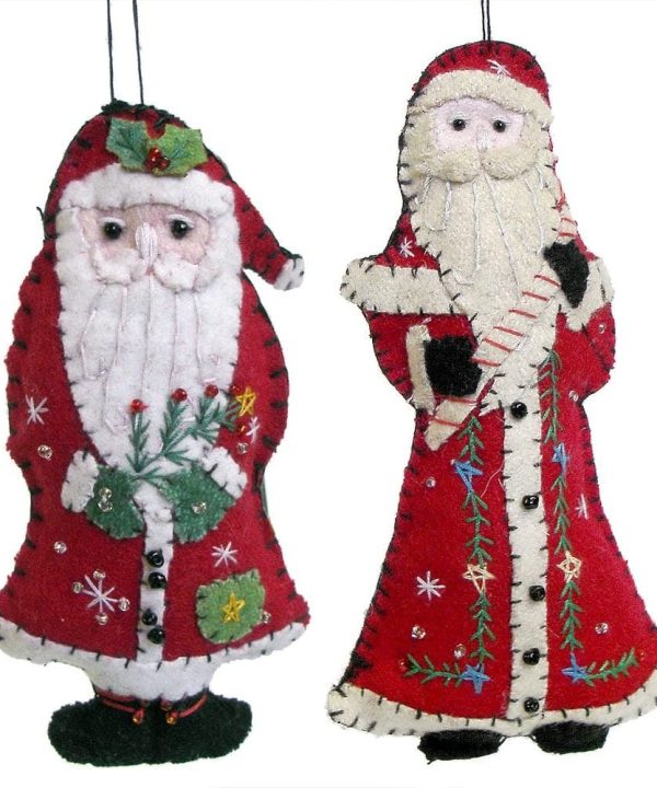 Felt Santa Ornaments Set/2 Sale Amazon