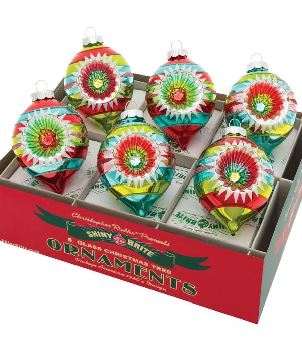 Festive Fete Decorated Reflector Tulip Ornaments Set/6 Discount With Mastercard