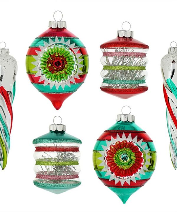 Festive Fete Mixed Shape Ornaments Set/6 Discount Low Pice