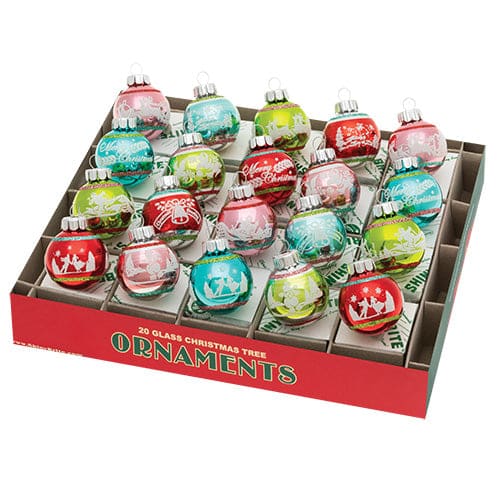 Festive Fete Signature Flocked Round Ornaments Set/20 Free Shipping Deals