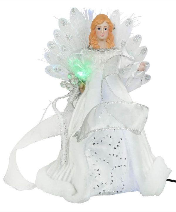 Fiber-Optic White & Silver Angel LED Lighted Treetoper Buy Cheap Inexpensive