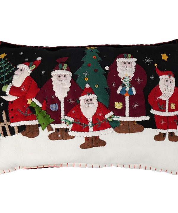 Five Santas Pillow Looking For