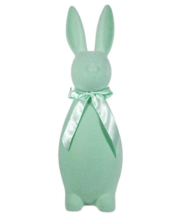 Flocked Aqua Button Nose Bunny Genuine Online