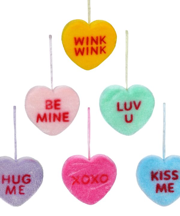 Flocked Conversation Hearts Set/6 Buy Cheap Footlocker Finishline