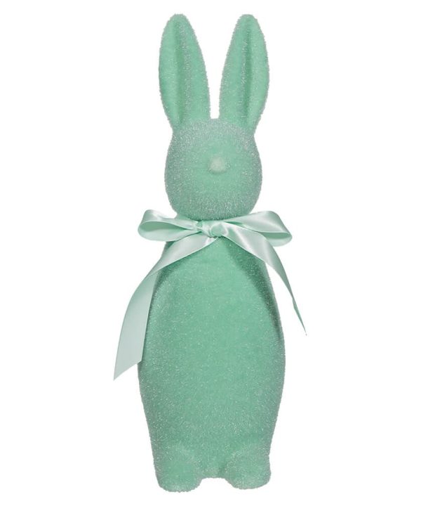 Flocked Pastel Light Green Button Nose Bunny Free Shipping 2025 New