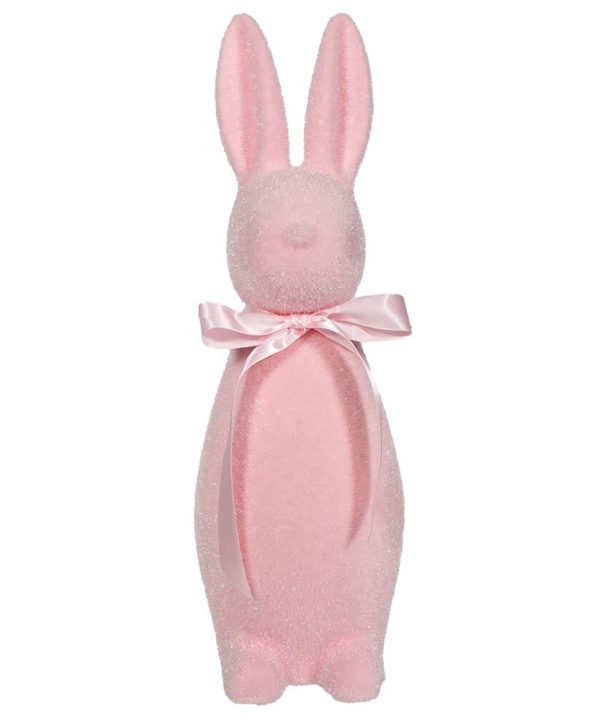 Flocked Pastel Light Pink Button Nose Bunny Sale Genuine