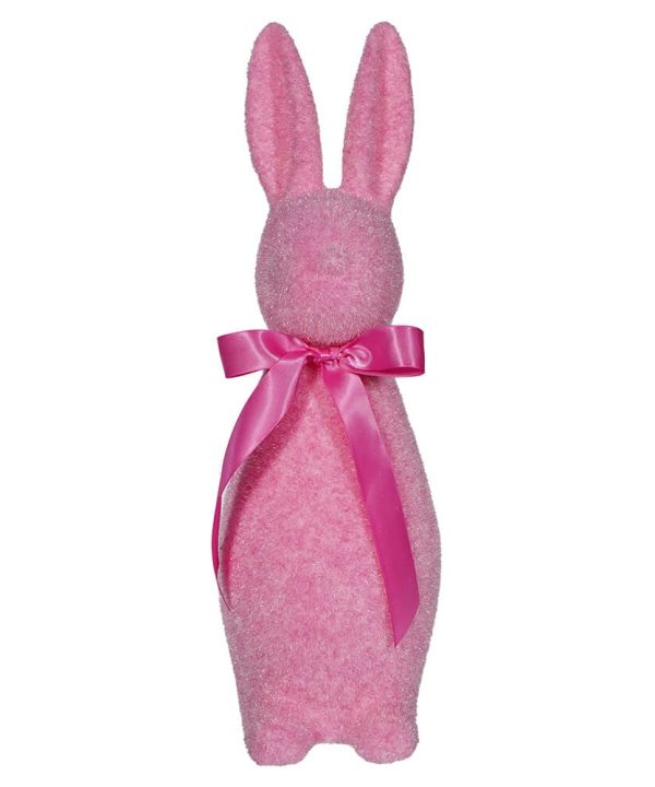 Flocked Pastel Pink Button Nose Bunny Amazing Pice Cheap Online
