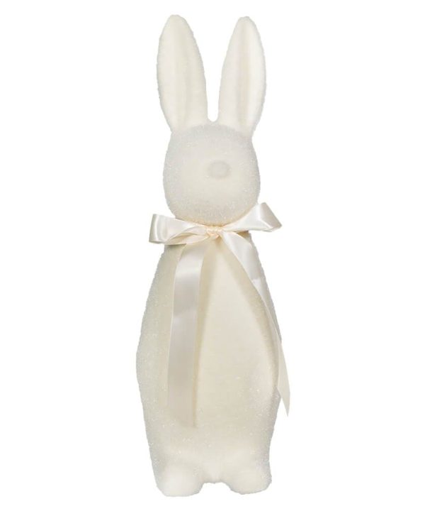 Flocked Pastel White Button Nose Bunny Free Shipping Tumblr