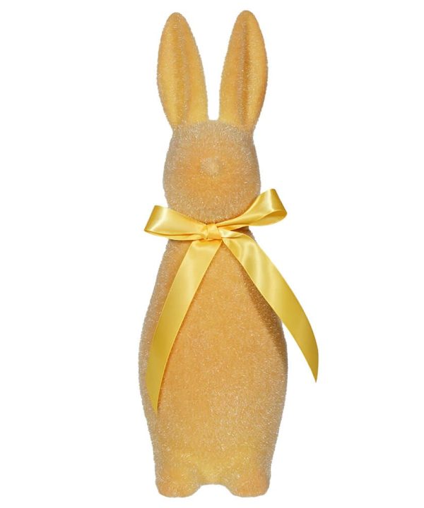 Flocked Pastel Yellow Button Nose Bunny Sale Good Selling