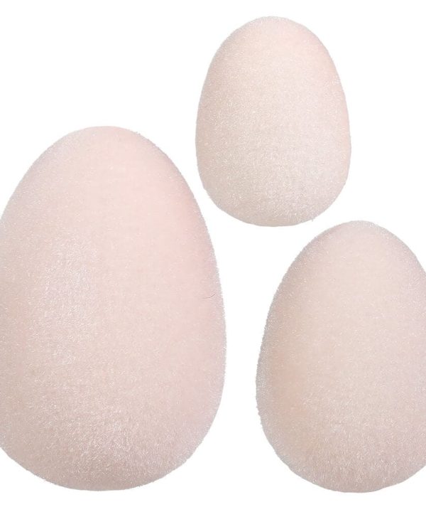 Flocked Pink Eggs Set/3 Clearance 2025