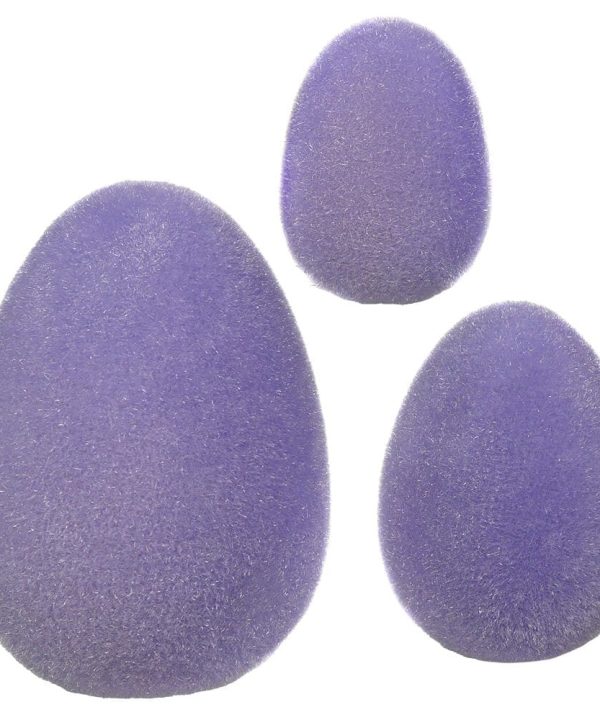 Flocked Purple Eggs Set/3 Cheap Sale With Mastercard