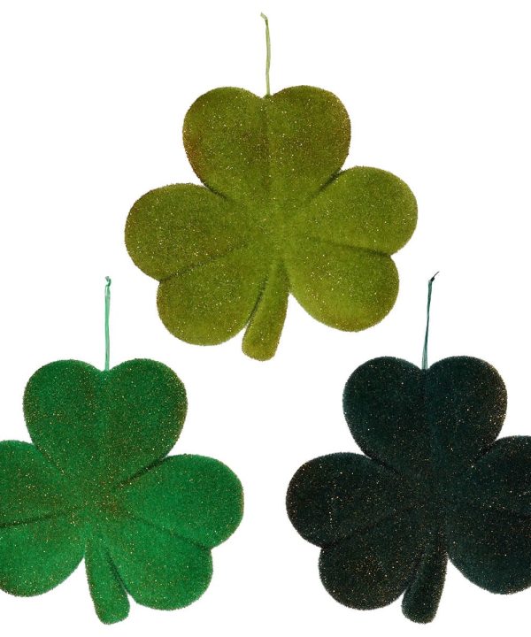 Flocked Shamrocks Set/3 Free Shipping Wiki