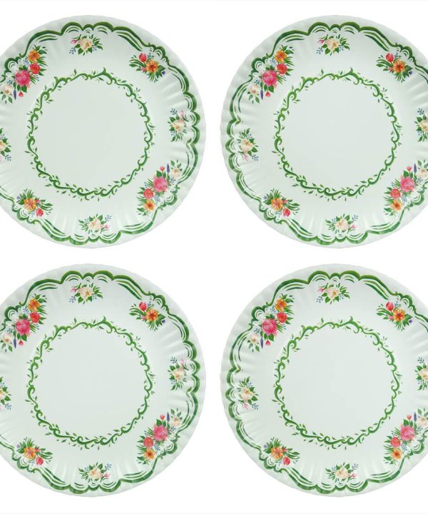Floral Melamine "Paper" Plates Set/4 Perfect Cheap Online