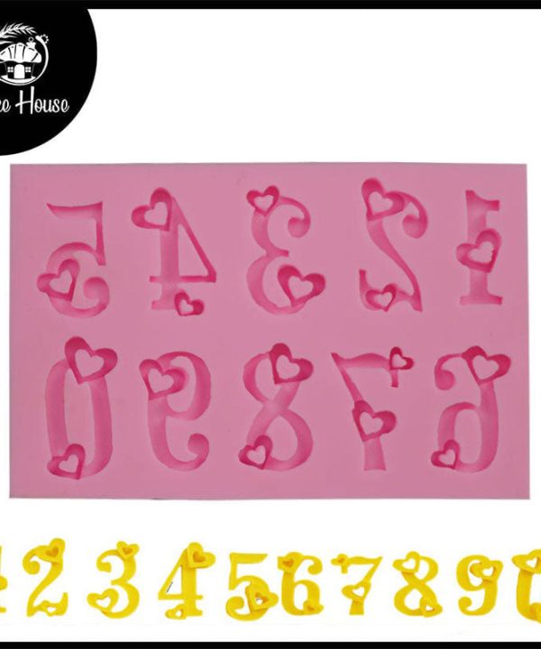 0 to 9 Numbers with Hearts Silicone Fondant & Chocolate Mold Finishline Cheap Online