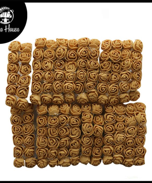 Artificial Paper Small Mustard Rose Flower Topper 144Pcs set Discount Get To Buy