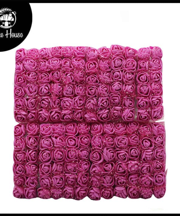 Artificial Paper Small Pink Rose Flower Topper 144Pcs set Cheap Online Online