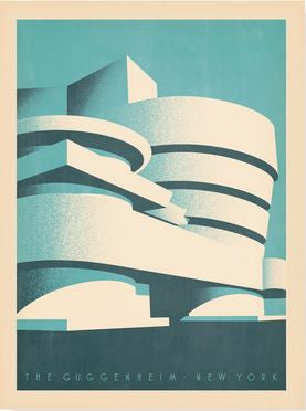 Guggenheim Museum, Frank Lloyd Wright Art Print (Blue) Manchester Great Sale Online