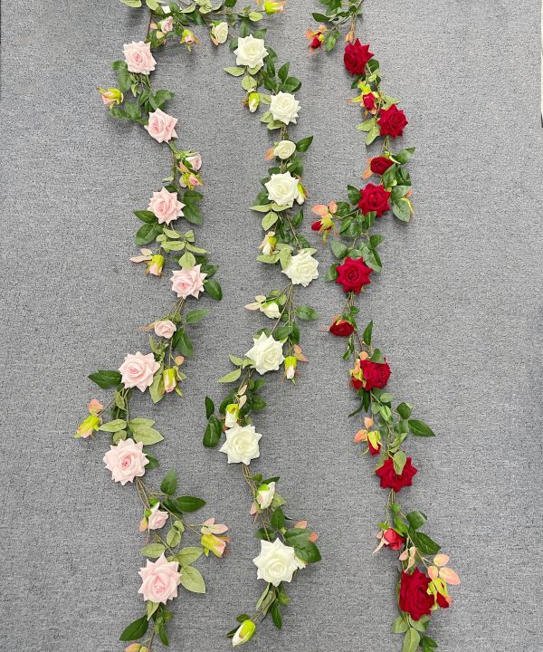 170cm Rose Artificial Flowers Garland White / Light Pink / Red Cheap