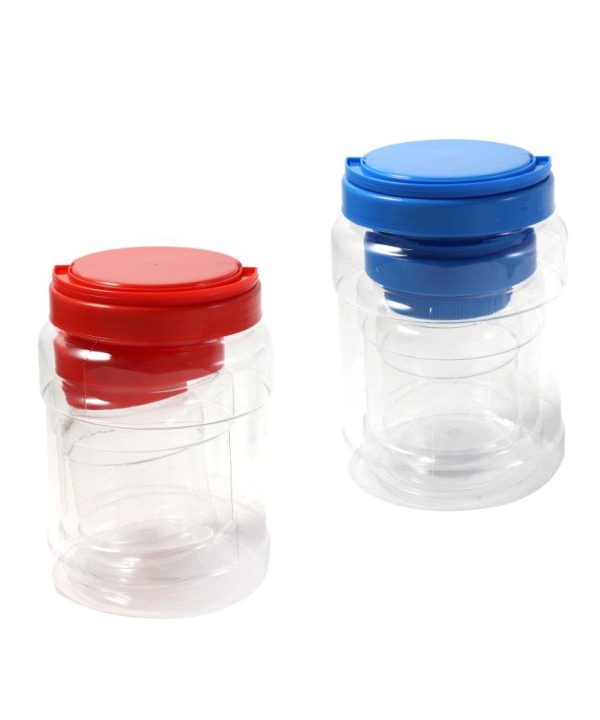Plastic Food Container Storage Jar Set of 5 pcs with Lid 8.5*12CM/11*15CM/14*19 cm 100% Authentic