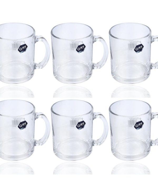 Premium Lead Free Glass Tea Cup Set of 6 pcs 390 ml Sale Real