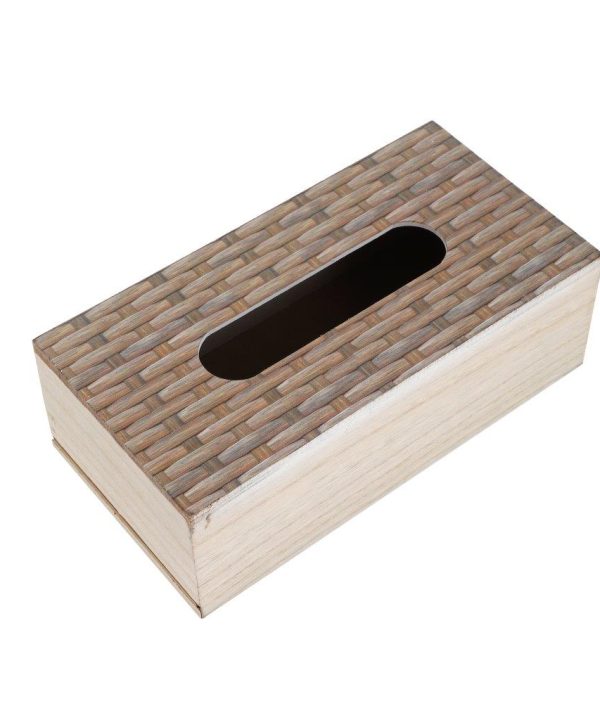 Premium Quality Rattan Design MDF Rectangular Tissue Box Napkin Holder 25*13*8 cm Buy Cheap New