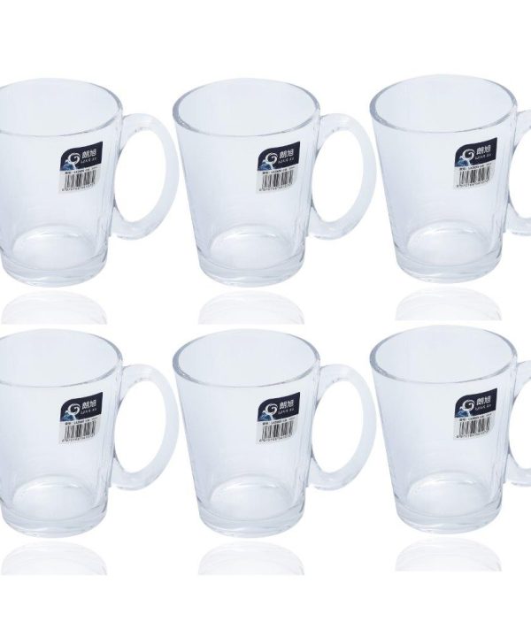 Premium Lead Free Glass Tea Cup Set of 6 pcs 300 ml Excellent