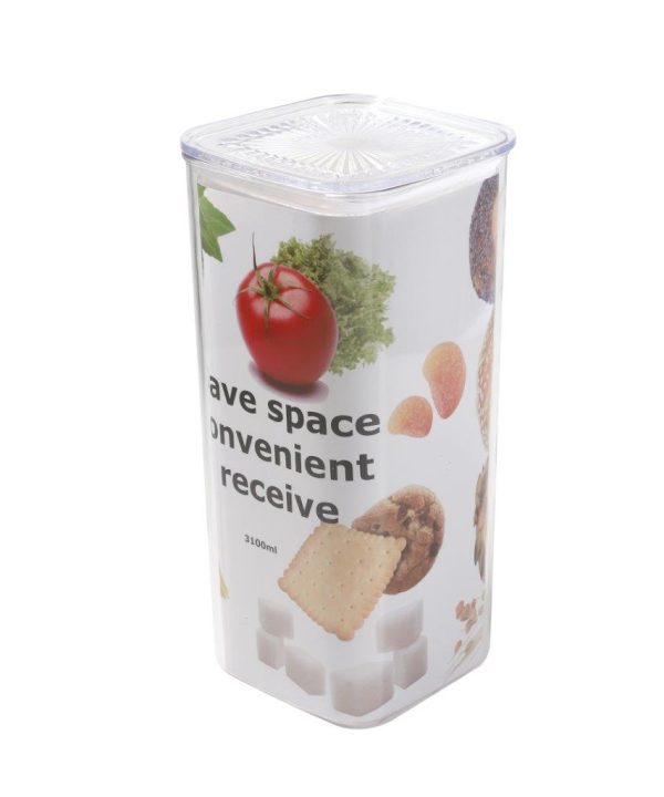 Multipurpose Plastic Airtight Food Container Fruits and Nuts Storage Box 13*13*28.5 cm 3.1 Litre Sale 100% Guaranteed
