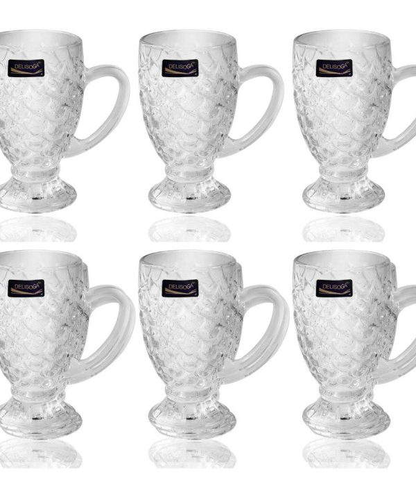 Premium Lead Free Glass Tea Cup Set of 6 pcs 110 ml Free Shipping Exclusive