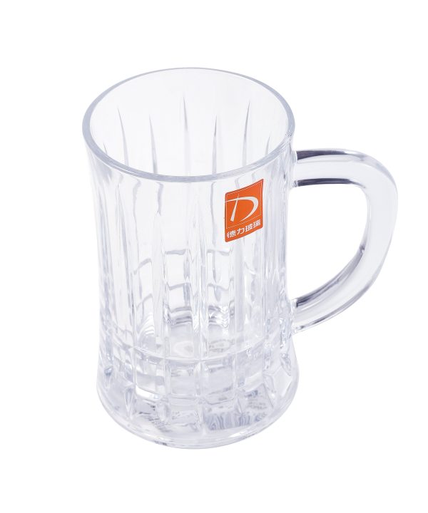 Premium Lead Free Glass Drinking Mug Tumbler with Handle Set of 2 Pcs Discount Cheapest