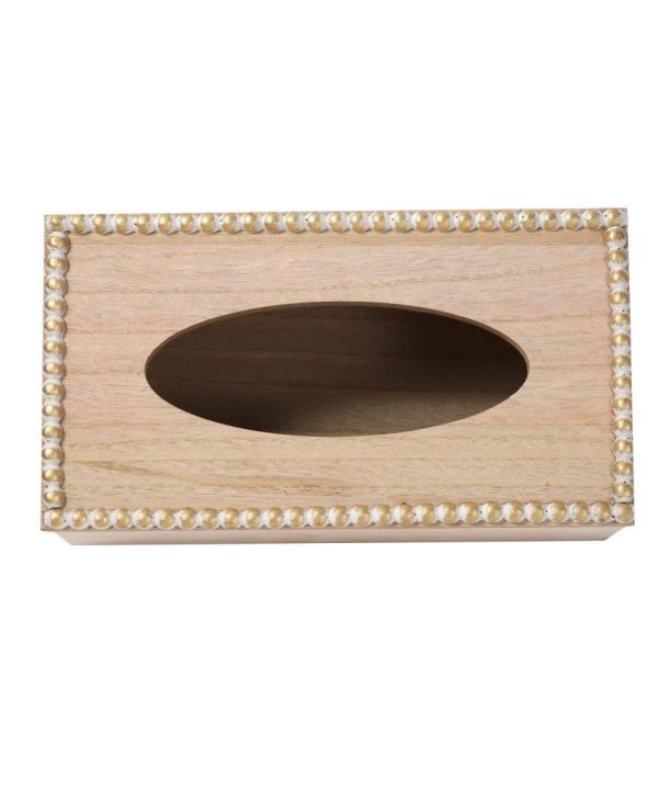 Premium Quality Pearl Border Design MDF Rectangular Tissue Box Napkin Holder 25*13*8 cm Latest Collections For Sale