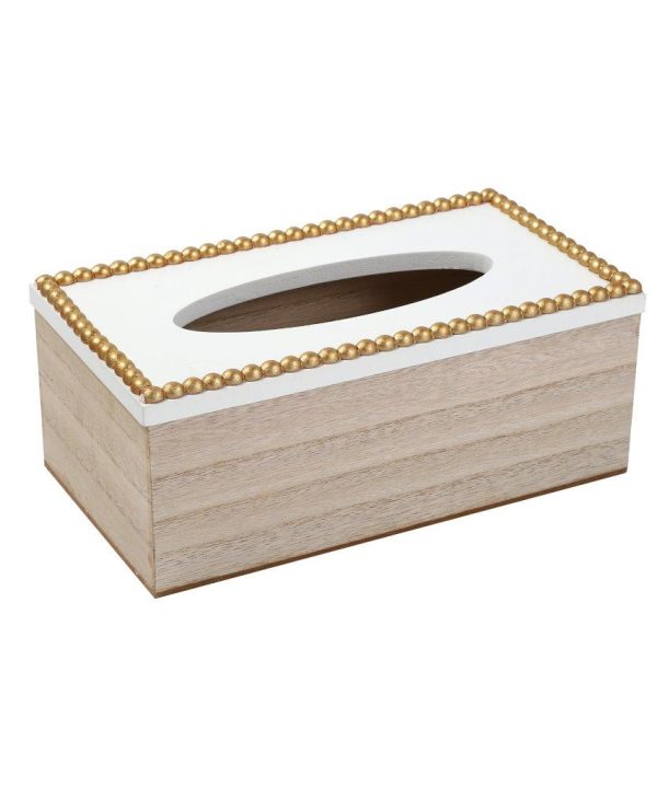 Premium Quality Pearl Border Design MDF Rectangular Tissue Box Napkin Holder 25*13*8 cm 2025 Newest Sale Online