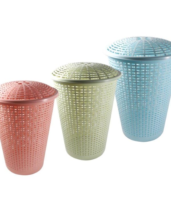 Multipurpose Plastic Laundry Hamper Basket with Lid 45*60 cm Sale 2025 New