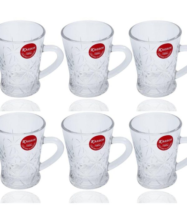 Premium Lead Free Glass Tea Cup Set of 6 pcs 100 ml Low Shipping Cheap Pice